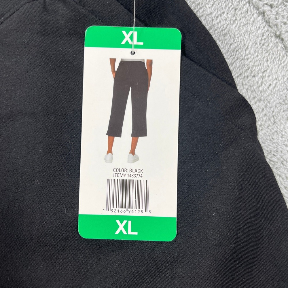 32 Degrees Cool Capri Pants Women XL Black Pull-On Drawstring Pockets - Picture 5 of 15